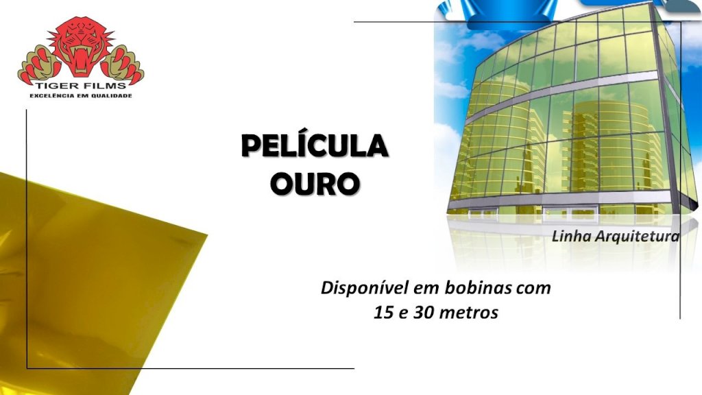 Película Refletiva Ouro - 1.52 x 7.5mts
