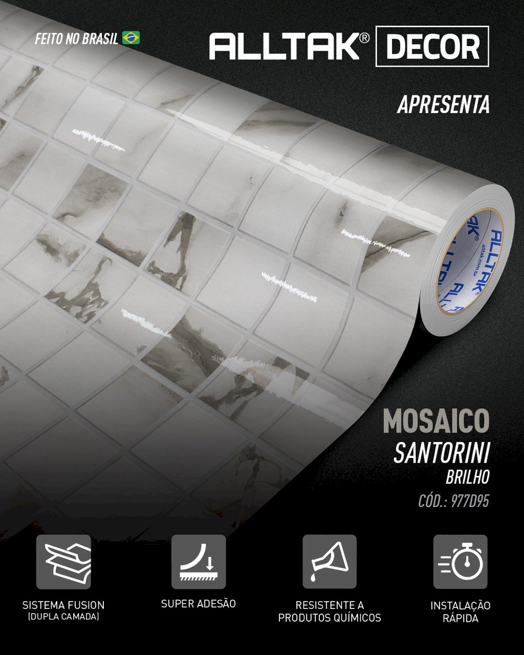 Mosaico Santorini Brilho 1.22 larg