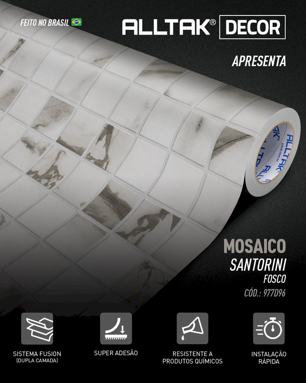 Mosaico Santorini Fosco 1.22 larg