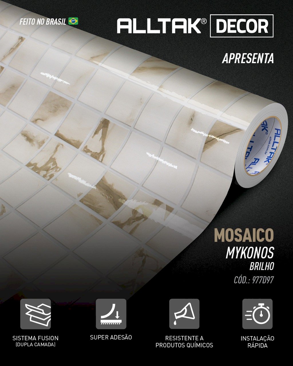 Mosaico Mykonos Brilho 1.22 larg