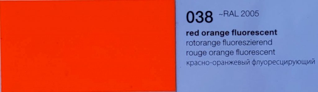 Oracal 038 Red Orange Fluor 1.26 larg.
