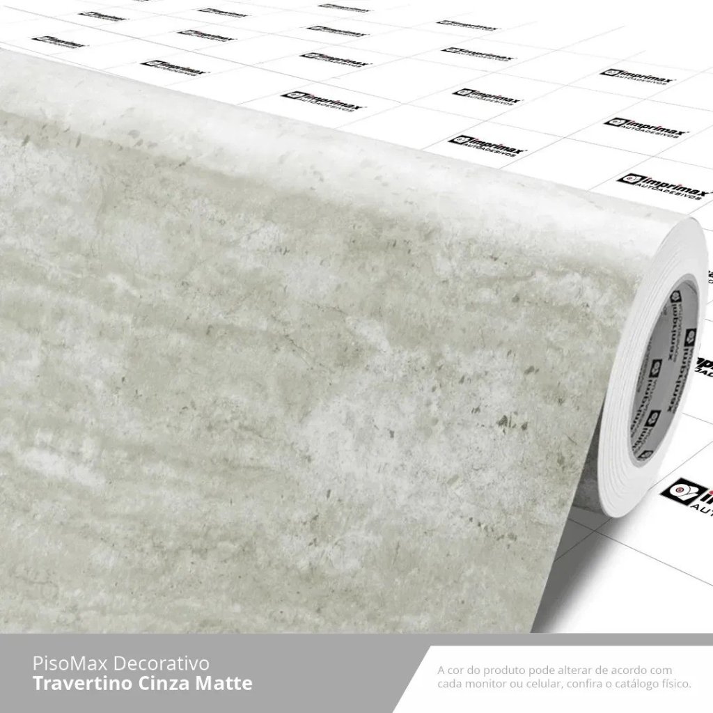 Pisomax Mármore Travertino Cinza Matte 1.22