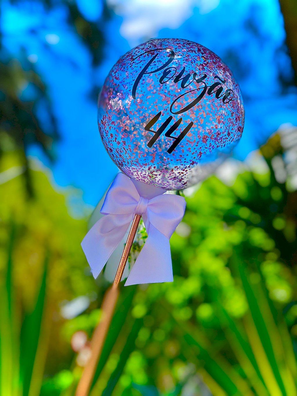 Topo de Bolo Personalizado Com Glitter 