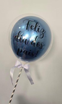 Topo de bolo azul metálico. Personalizado 