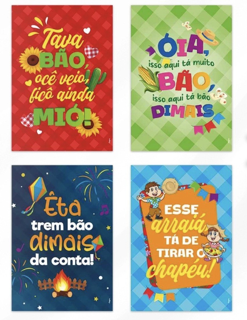 Cartaz decorativo arraiá 