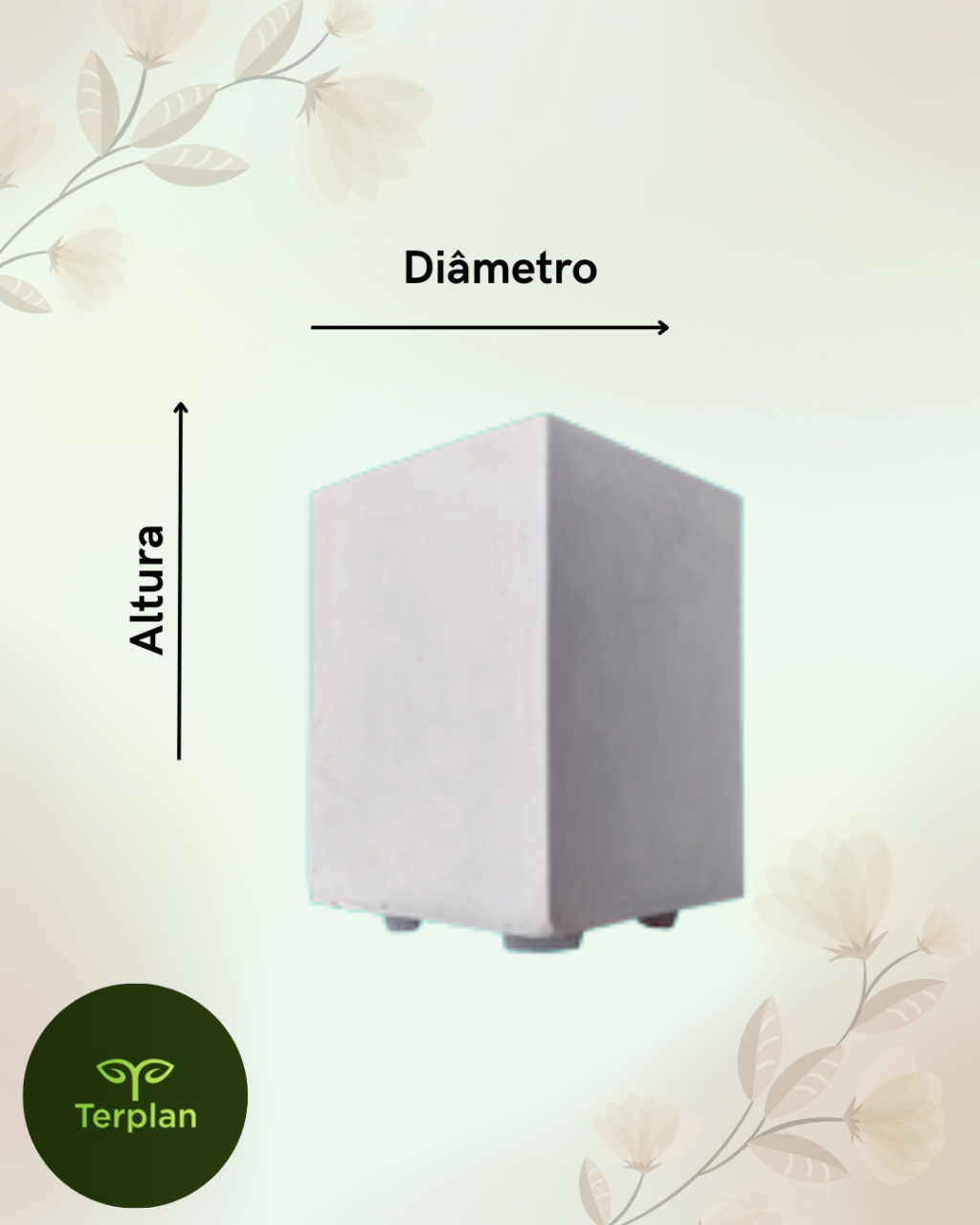 CAIXA RETA COM PÉ 