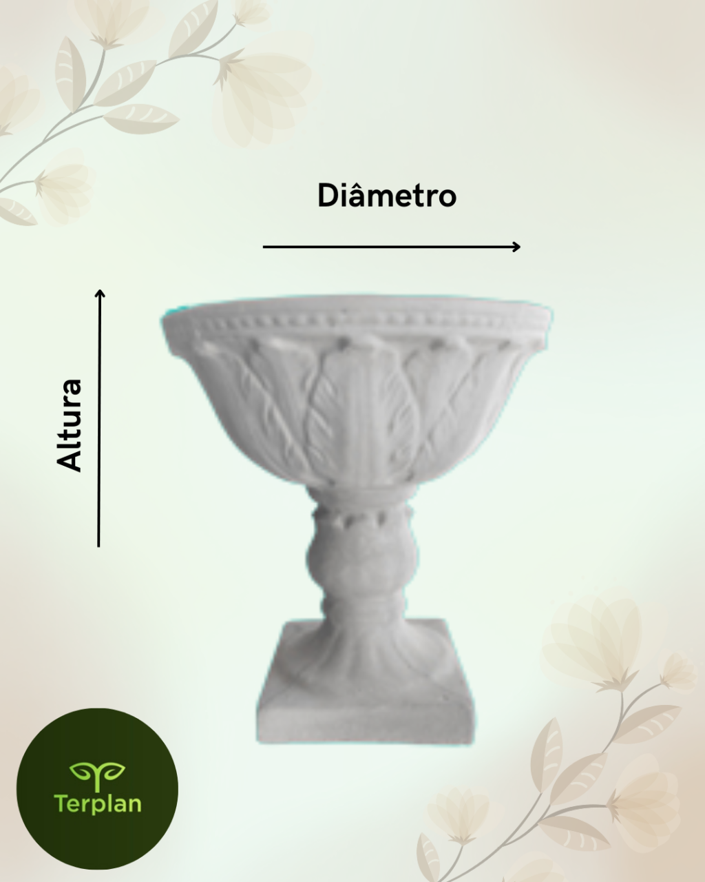 VASO TAÇA FOLHA 
