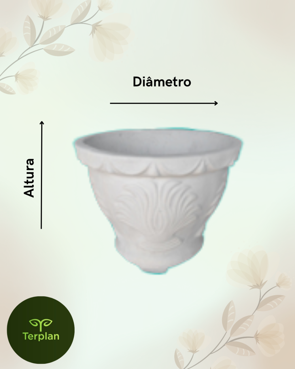 VASO PALMA COM PÉ