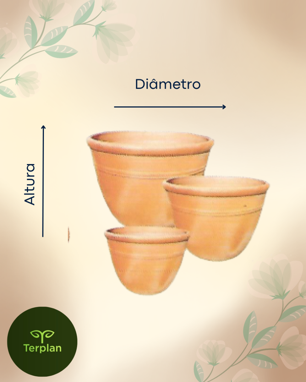 VASO CERÂMIA ARECA LISO
