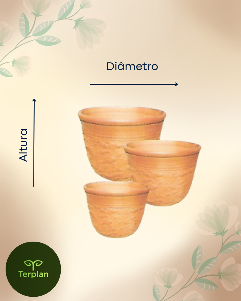 VASO CERÂMIA ARECA RÚSTICO