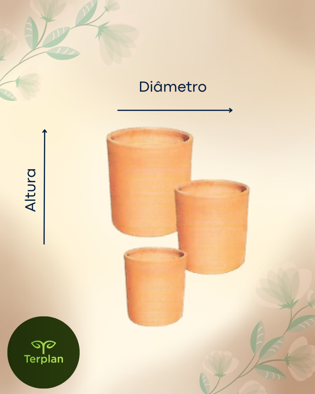 VASO CERÂMIA CILINDRO ALTO
