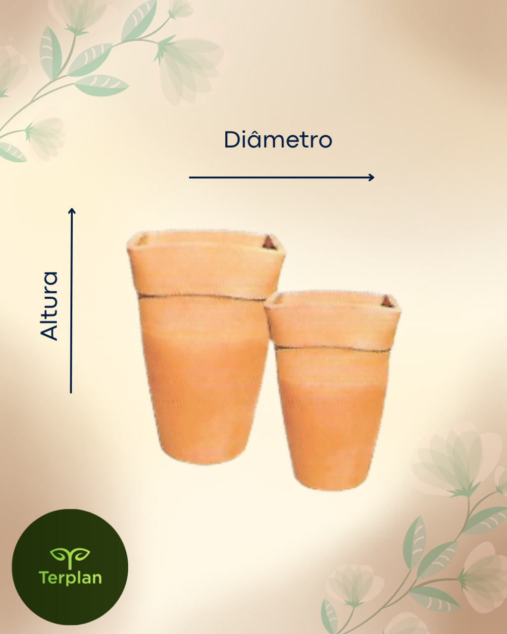 VASO CERÂMIA GIGANTE QUADRADO