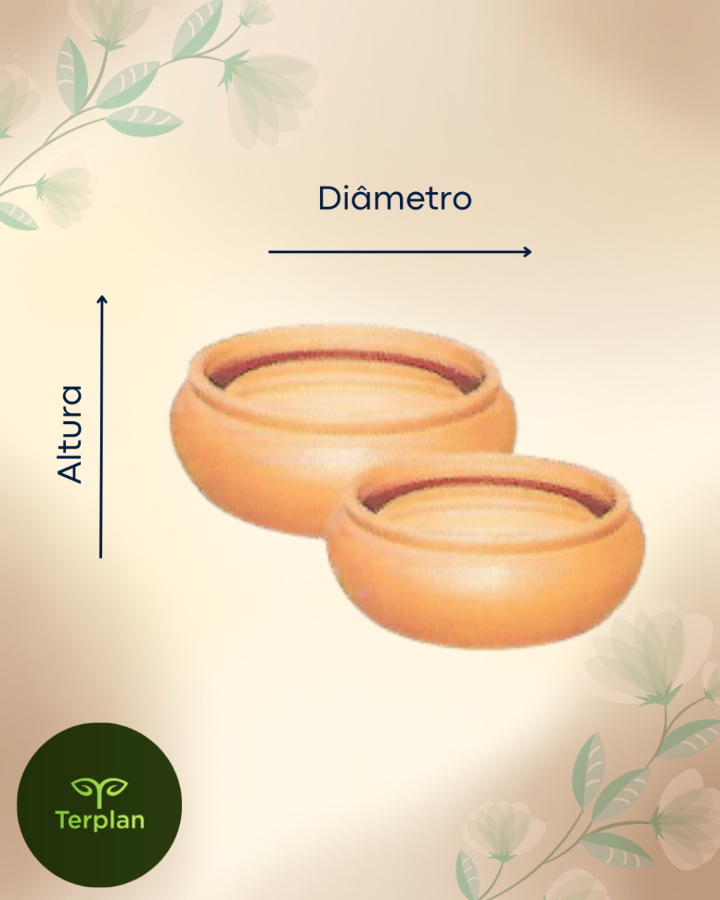 VASO CERÂMIA JARDINEIRA REDONDA
