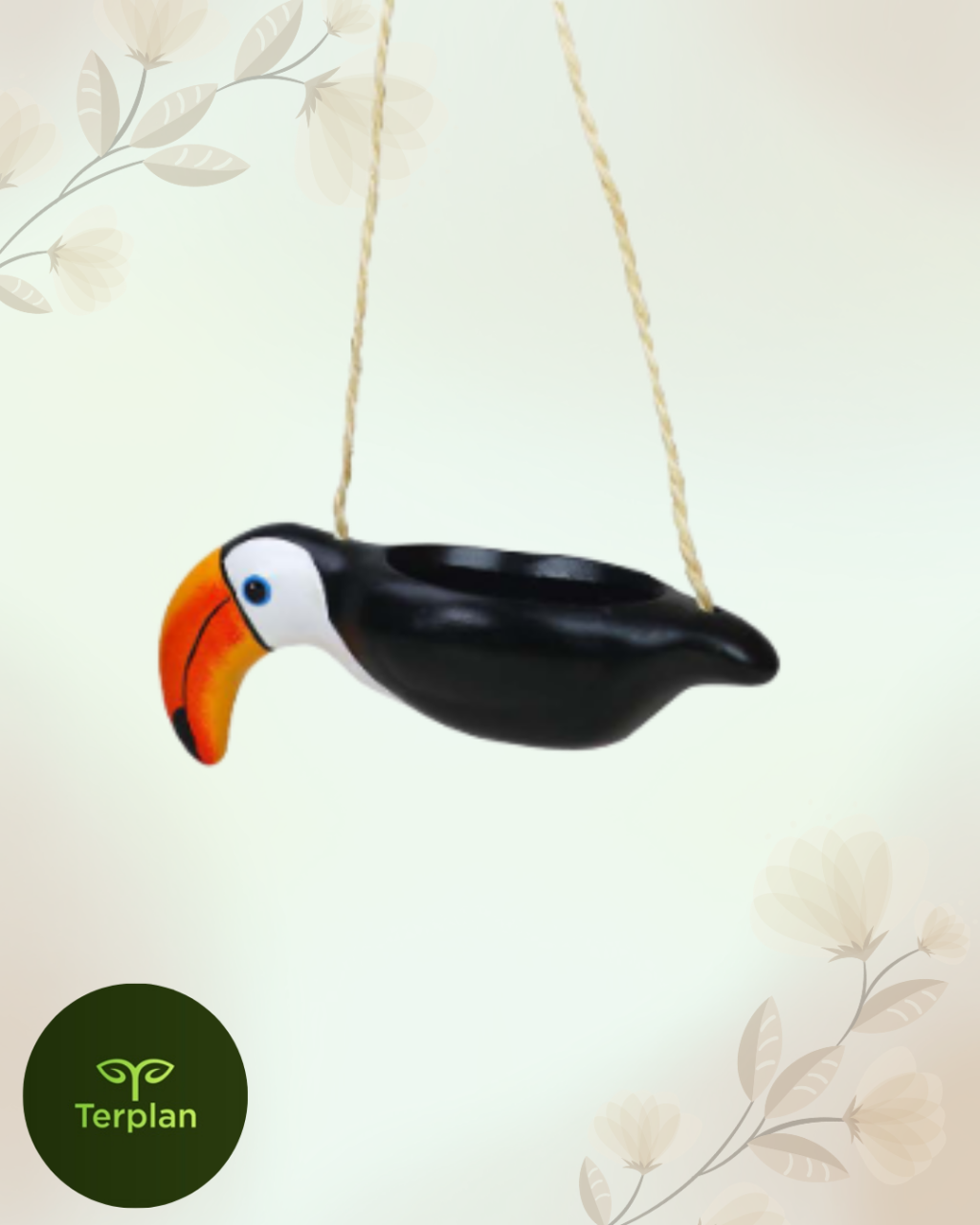 CACHEPOT TUCANO PEQUENO DE PENDURAR
