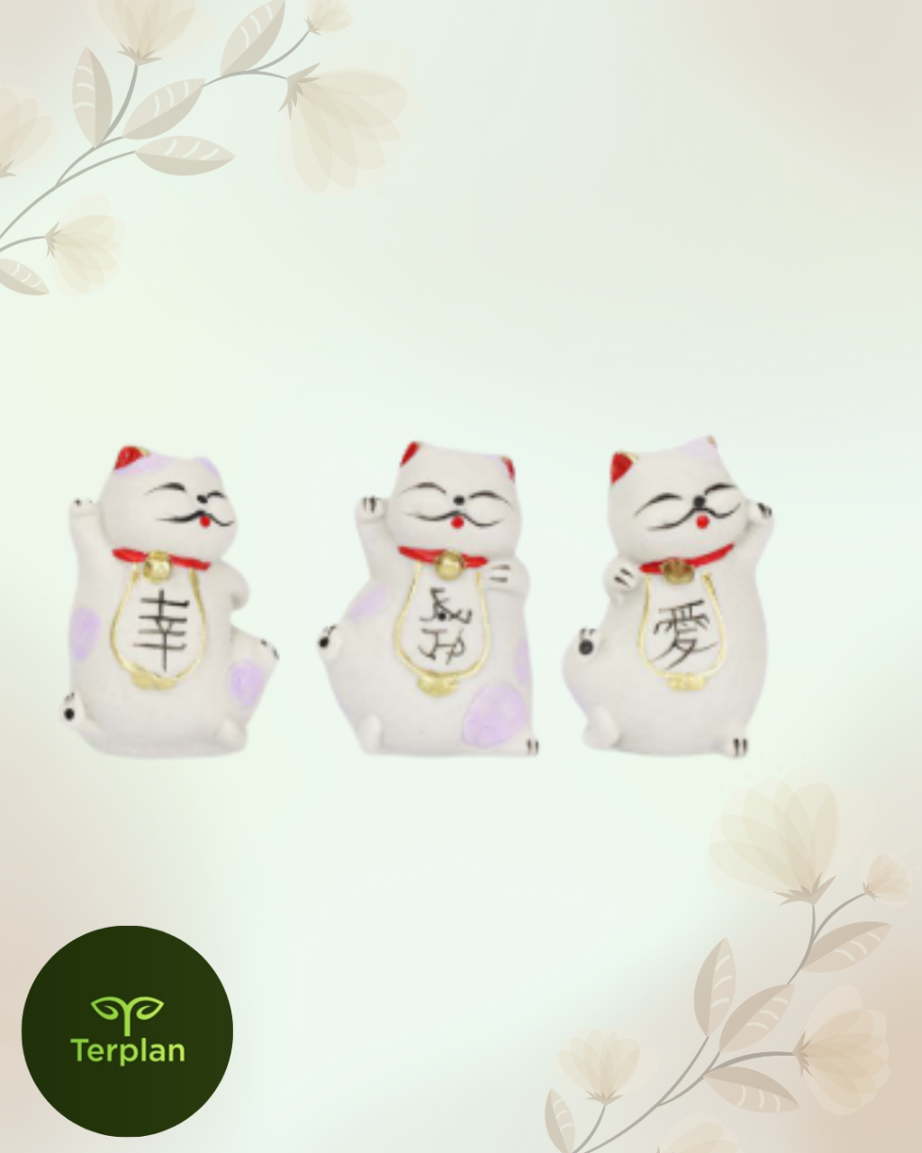 TERRARIO  TRIO GATO CHINES FELIZ