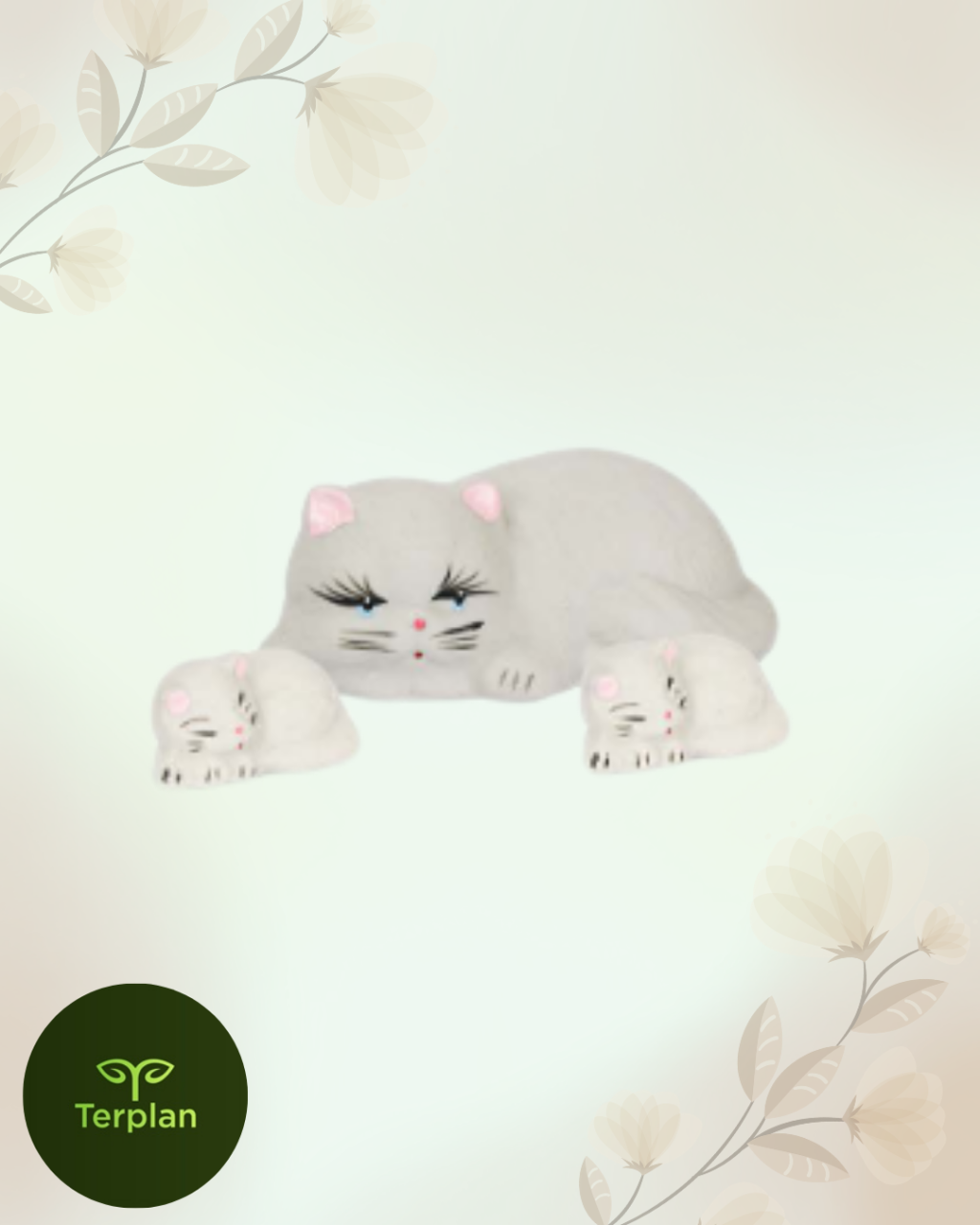 TERRARIO  TRIO GATO DEITADO 