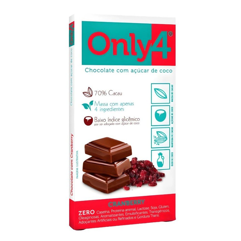 Only4 Chocolate 70% Cacau com Cranberry 70g