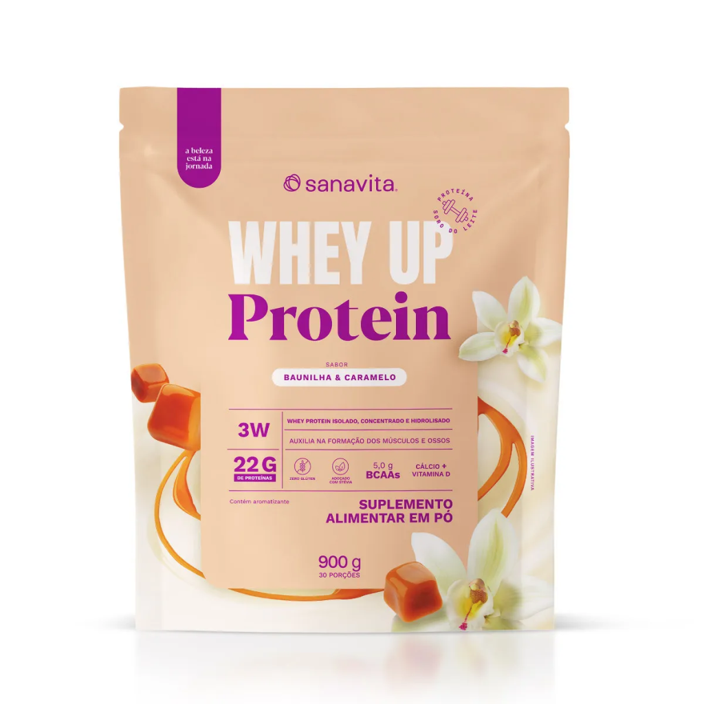 Sanavita Whey UP Protein Baunilha e Caramelo 900g