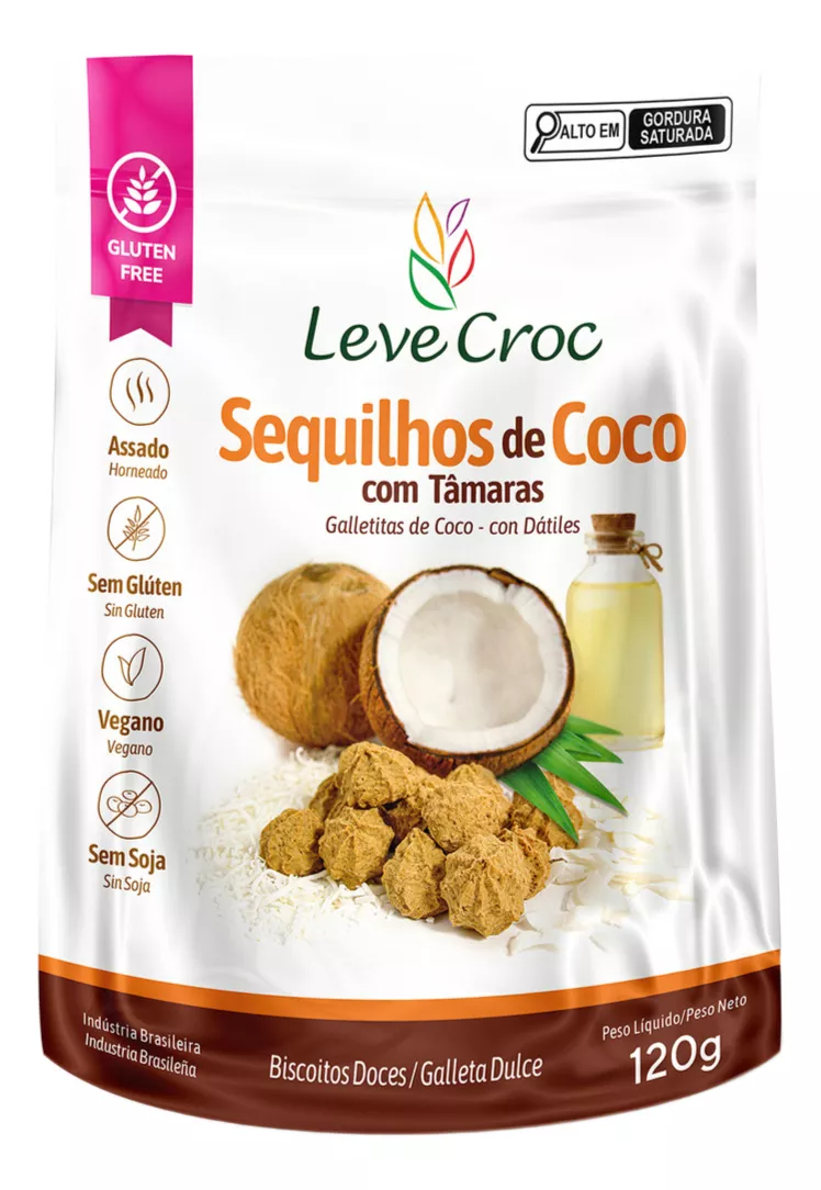 Leve Croc Sequilhos de Coco Com Tâmaras 120g