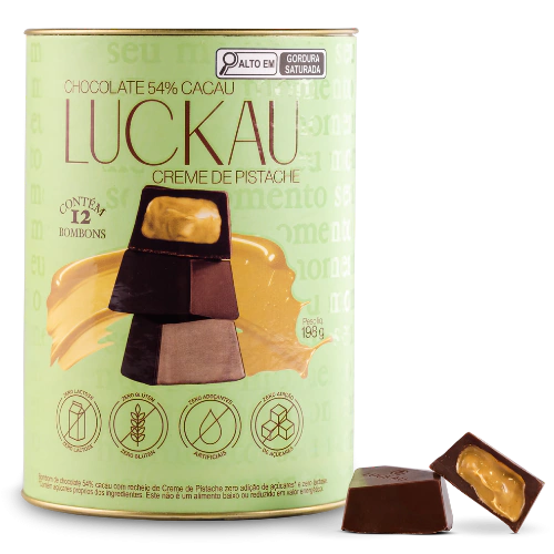 Luckau Bombom Chocolate 54% Creme de Pistache 198g