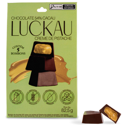 Luckau Bombom Chocolate 54% Creme de Pistache 82,5g