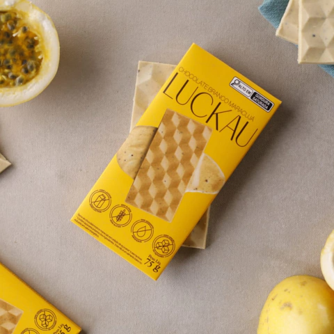Luckau Barra Chocolate Branco Maracujá 75g
