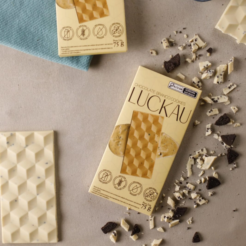 Luckau Barra Chocolate Branco Cookies 75g
