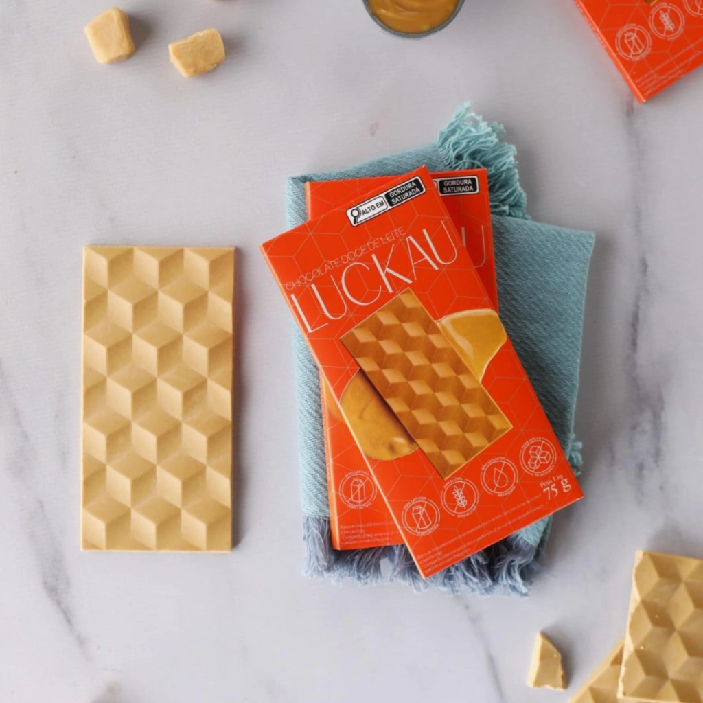 Luckau Barra Chocolate Branco Doce de Leite 75g