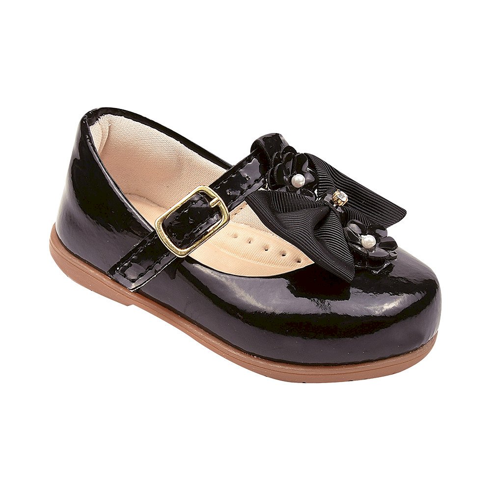 Sapatinho Bebê Menina 16 ao 22 Ref 4208-298 Verniz Preto