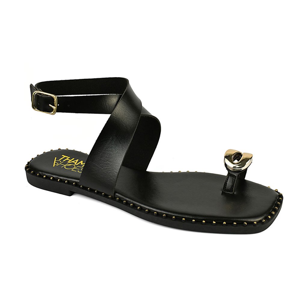 Sandália Feminina Rasteira REF 41024-012 Preto