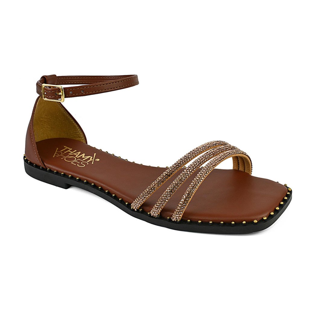 Sandália Feminina Rasteira REF 41026-008 Terra 