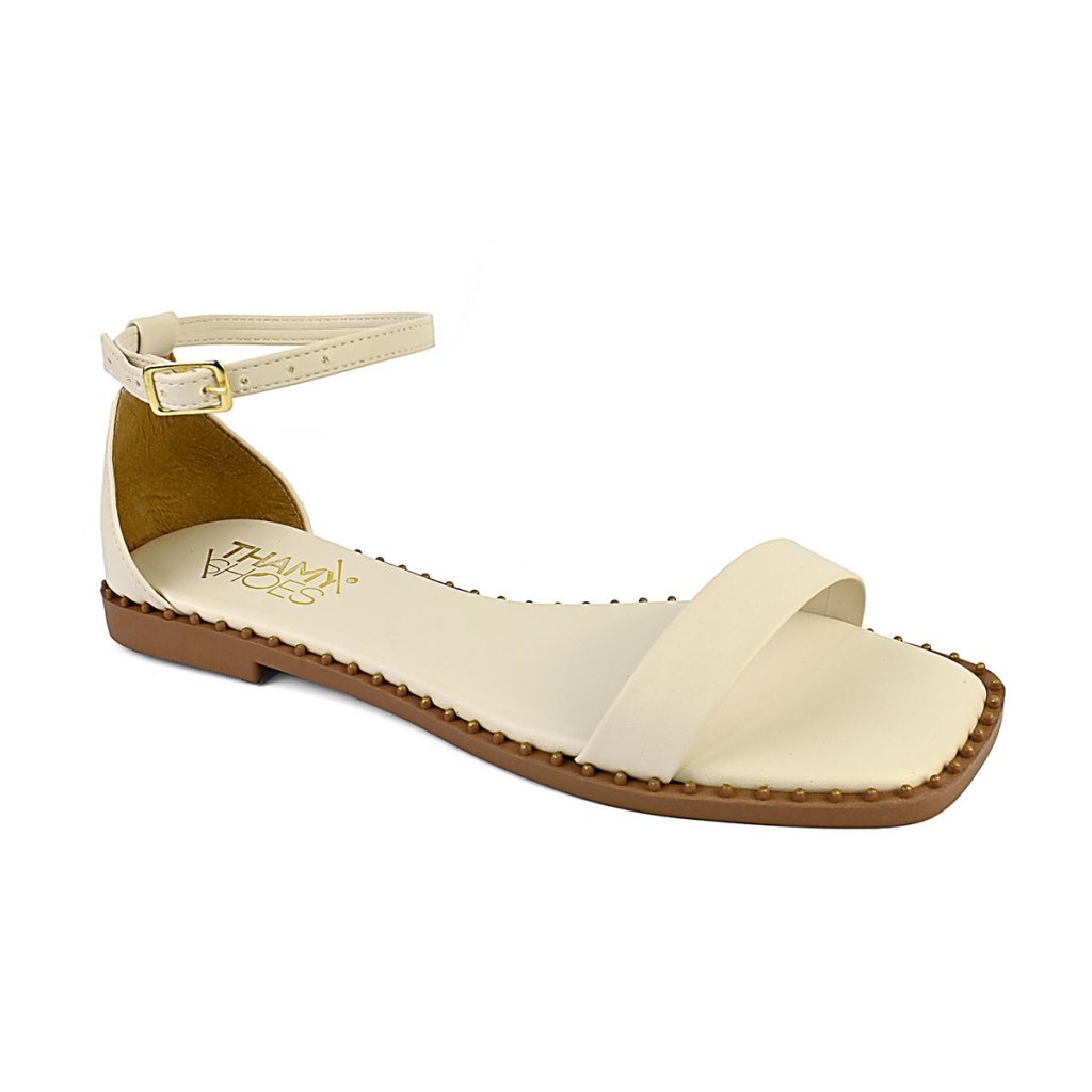 Sandália Feminina Rasteira REF 41029-446 Off-White
