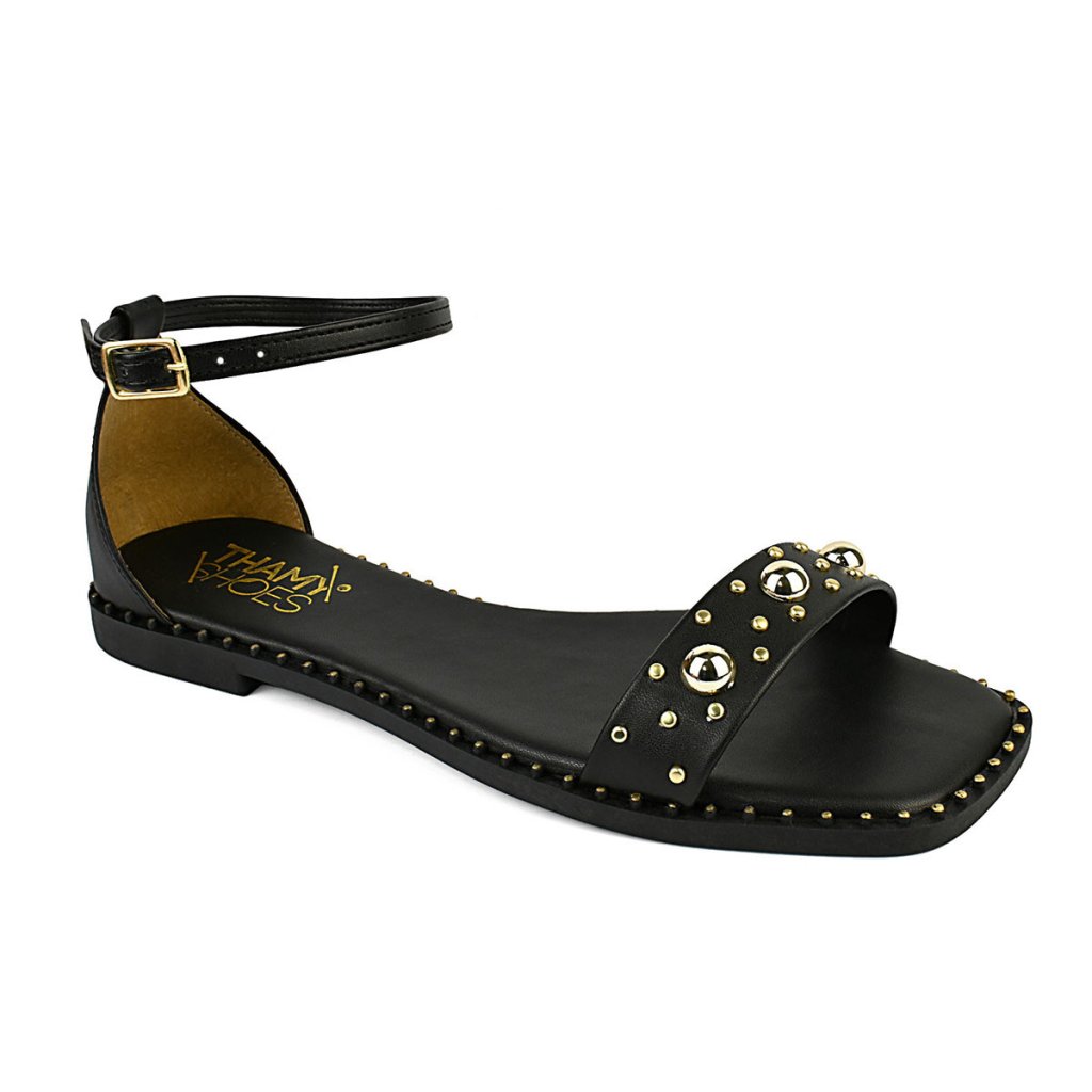  Sandália Feminina Rasteira REF 41030-012 Preto