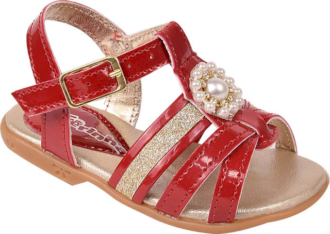 Sandália Menina 16 ao 22 Ref 2063-297 Verniz Vermelho