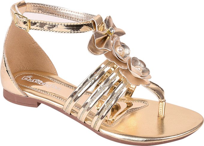 Sandália Menina 28 ao 34 Ref 1037-318 Spechio Ouro Light