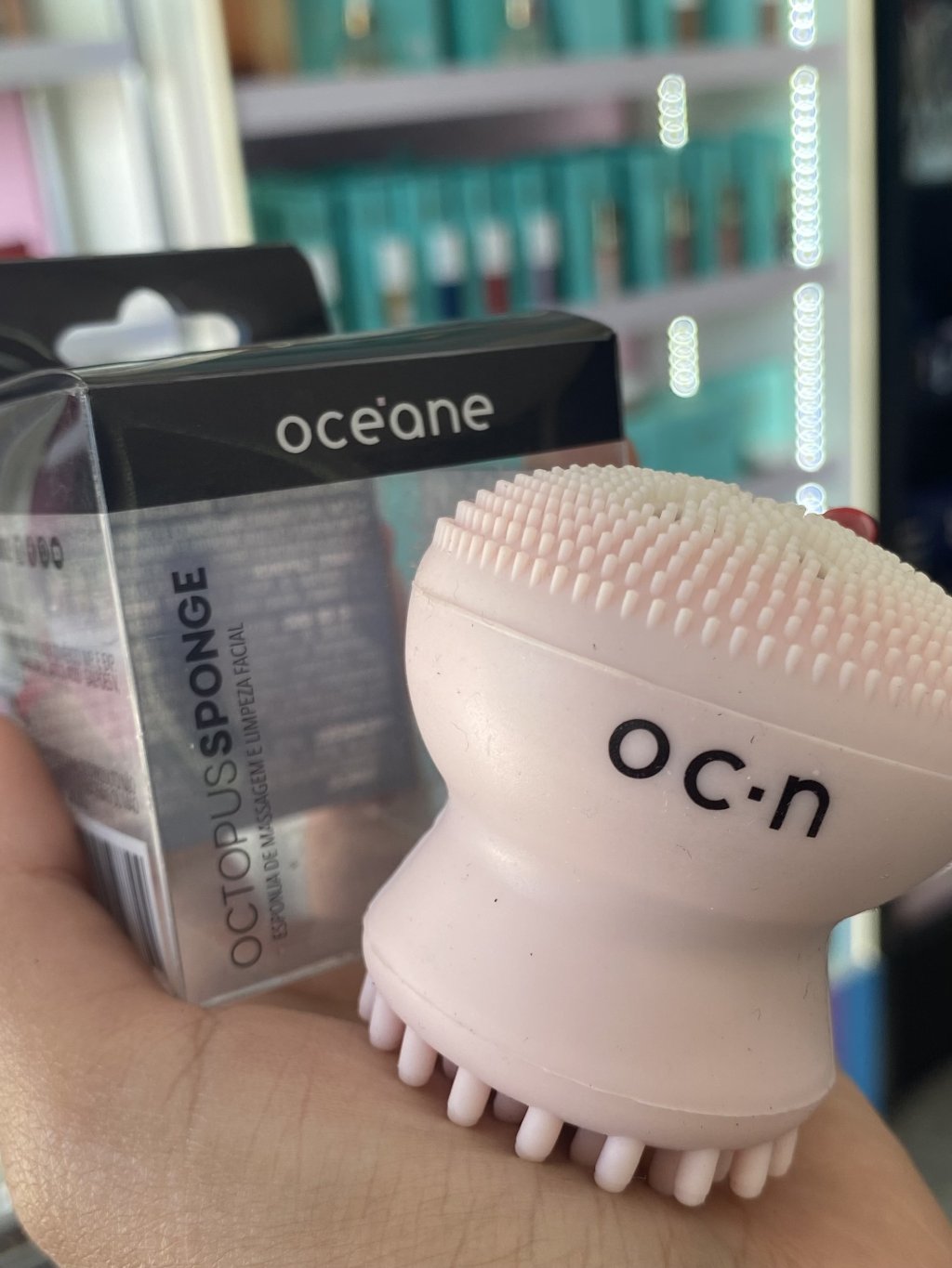 Esponja de Limpeza Facial de Silicone, Octopus, Rosa- Océane
