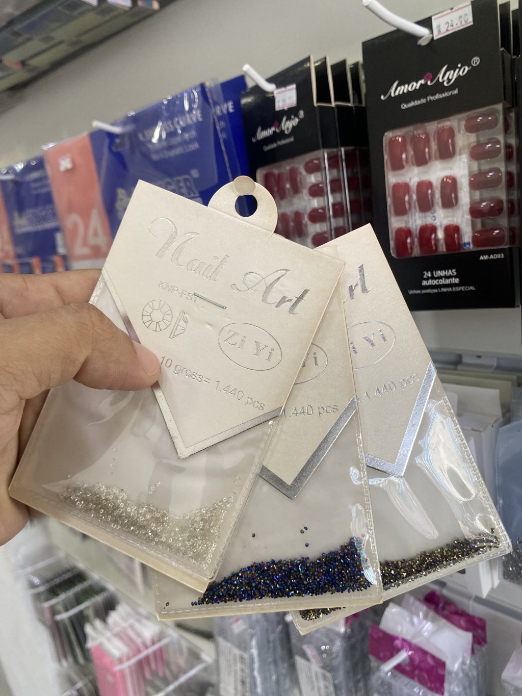 STRASS COLORIDO PARA UNHAS COM 1440 PÇS