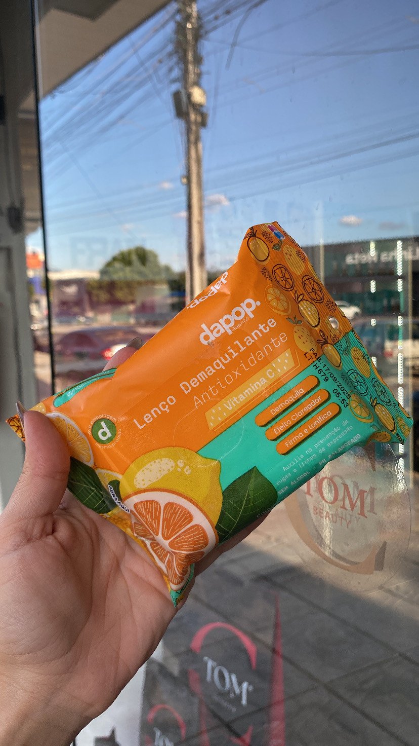 Lenço Demaquilante Antioxidante Vitamina C 25Un - Dapop