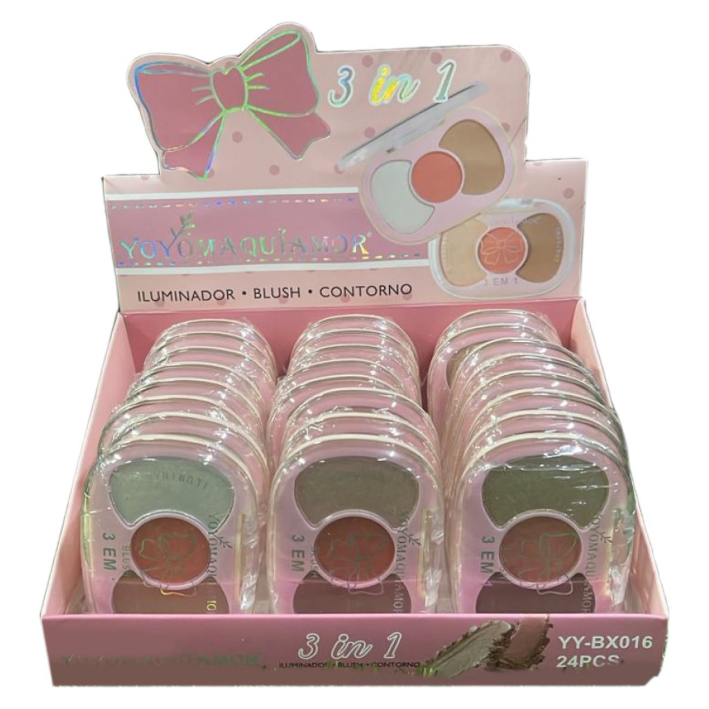 Box 24 unid - Iluminador, Blush e Contorno