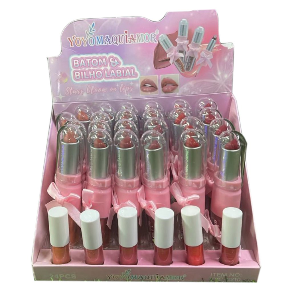 Box 24 unid - Batom e Brilho Labial
