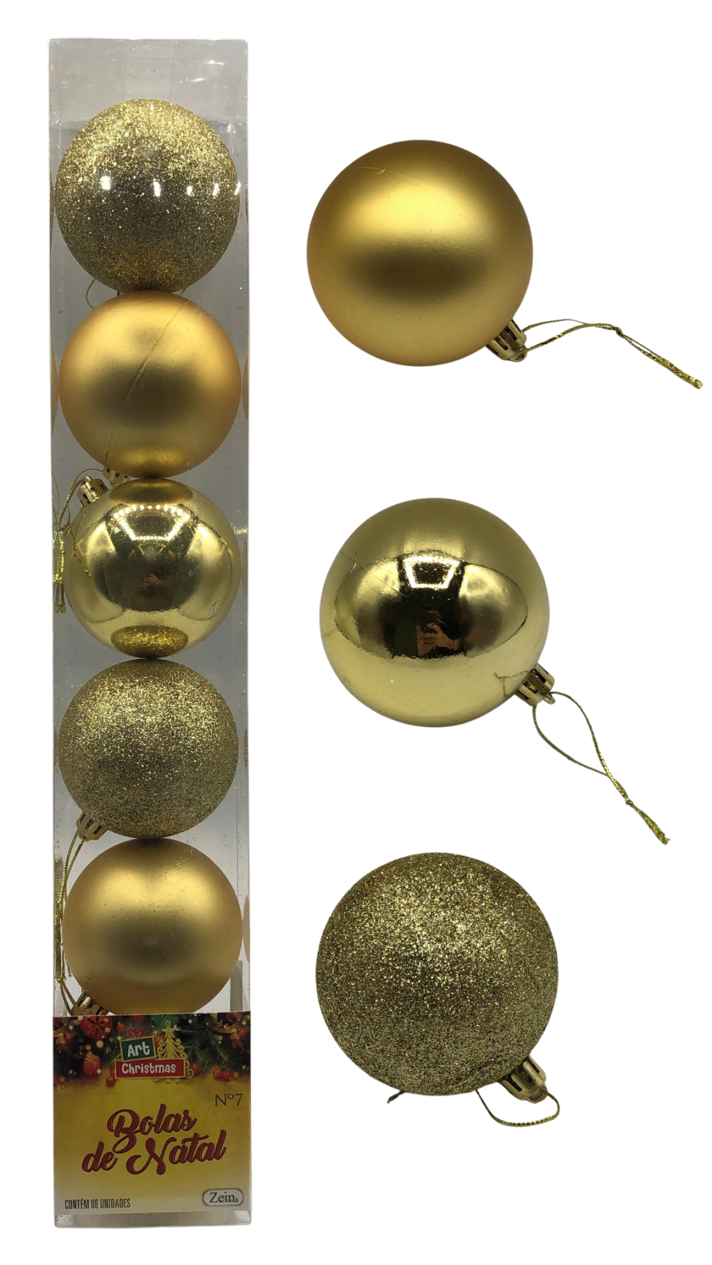 BOLA TUBO LISA 7CM C/6 PCS 