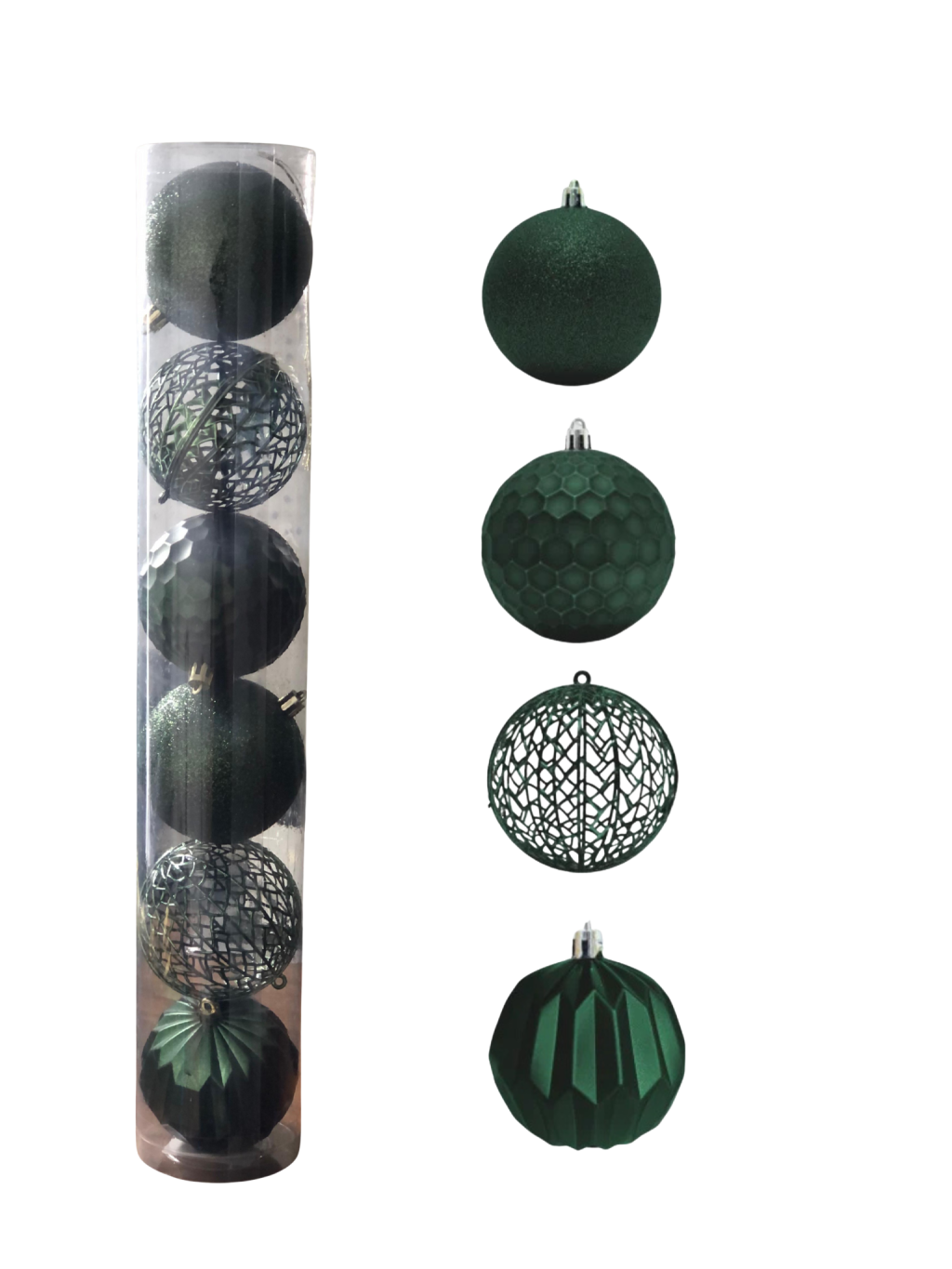 BOLA MISTA VAZADA/FOSCA/GLITTER/COLMEIA/TEXTURADA 8CM C/6 UND