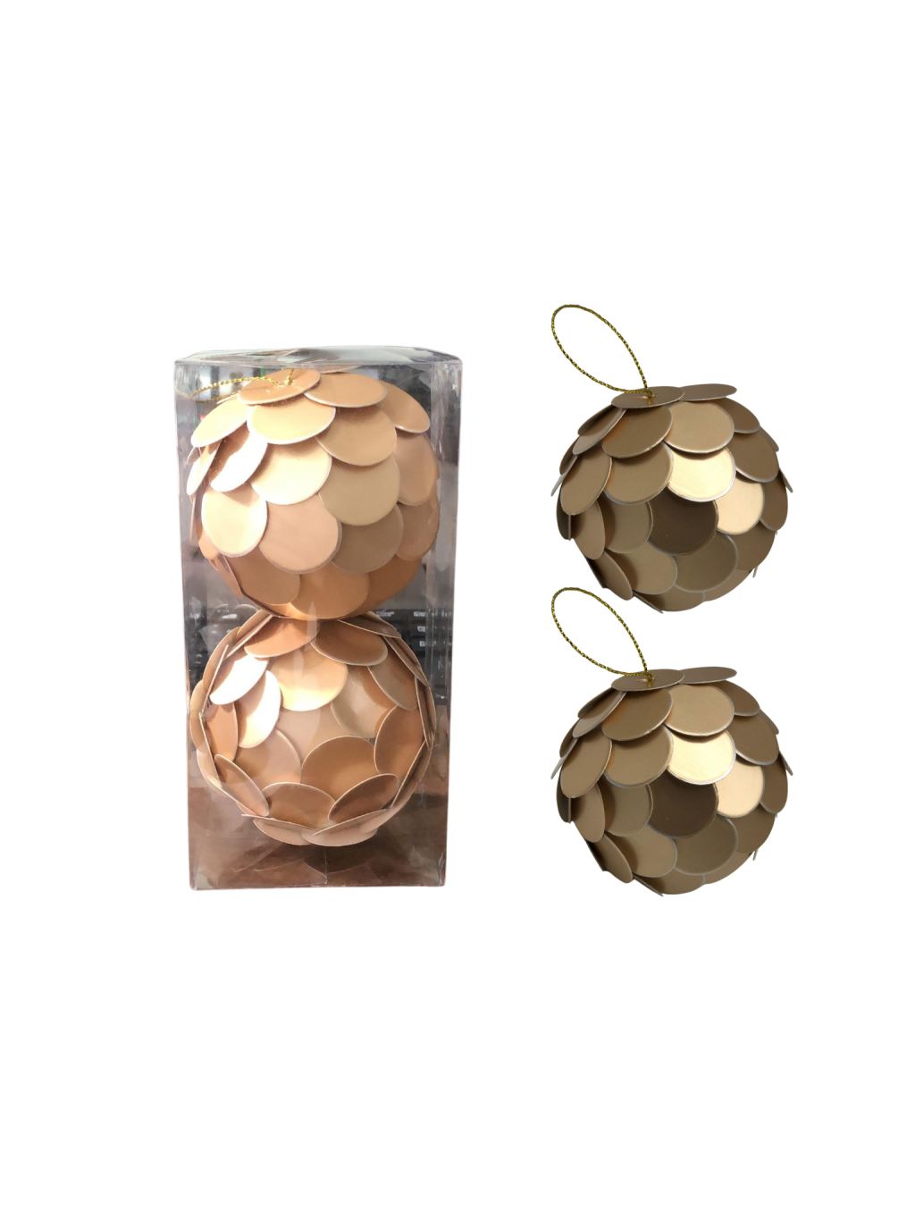 BOLA DECORADA PVC C/2 UND 8CM NUDE 7890880394985