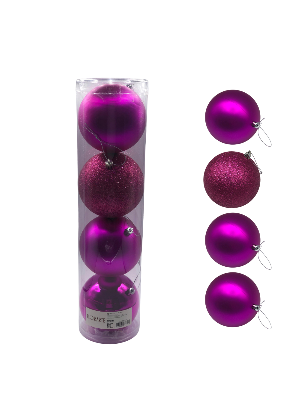 BOLA MISTO TUBO C/4 UND 10CM ROSA