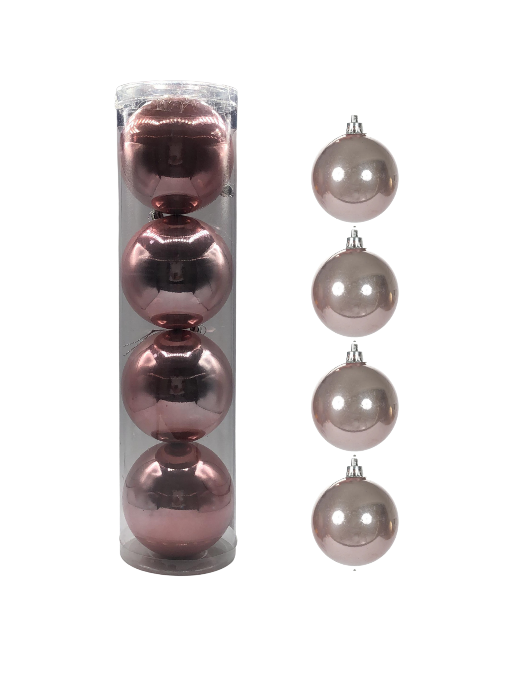 BOLA PEROLADA TUBO C/4 UND 10CM ROSA