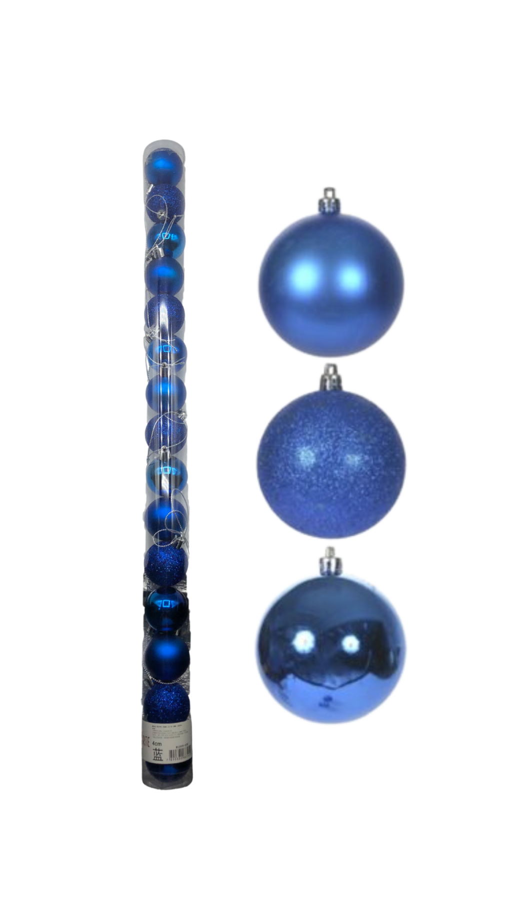 BOLA MISTO TUBO C/15 UND 4CM AZUL