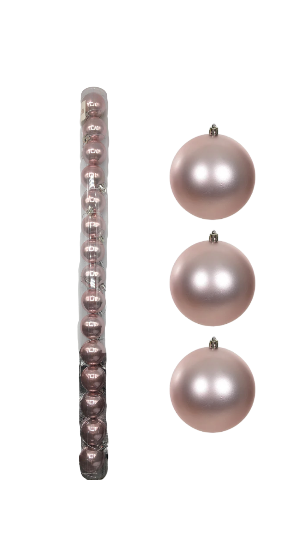 BOLA PEROLADA TUBO C/15 UND 4CM ROSA CLARO