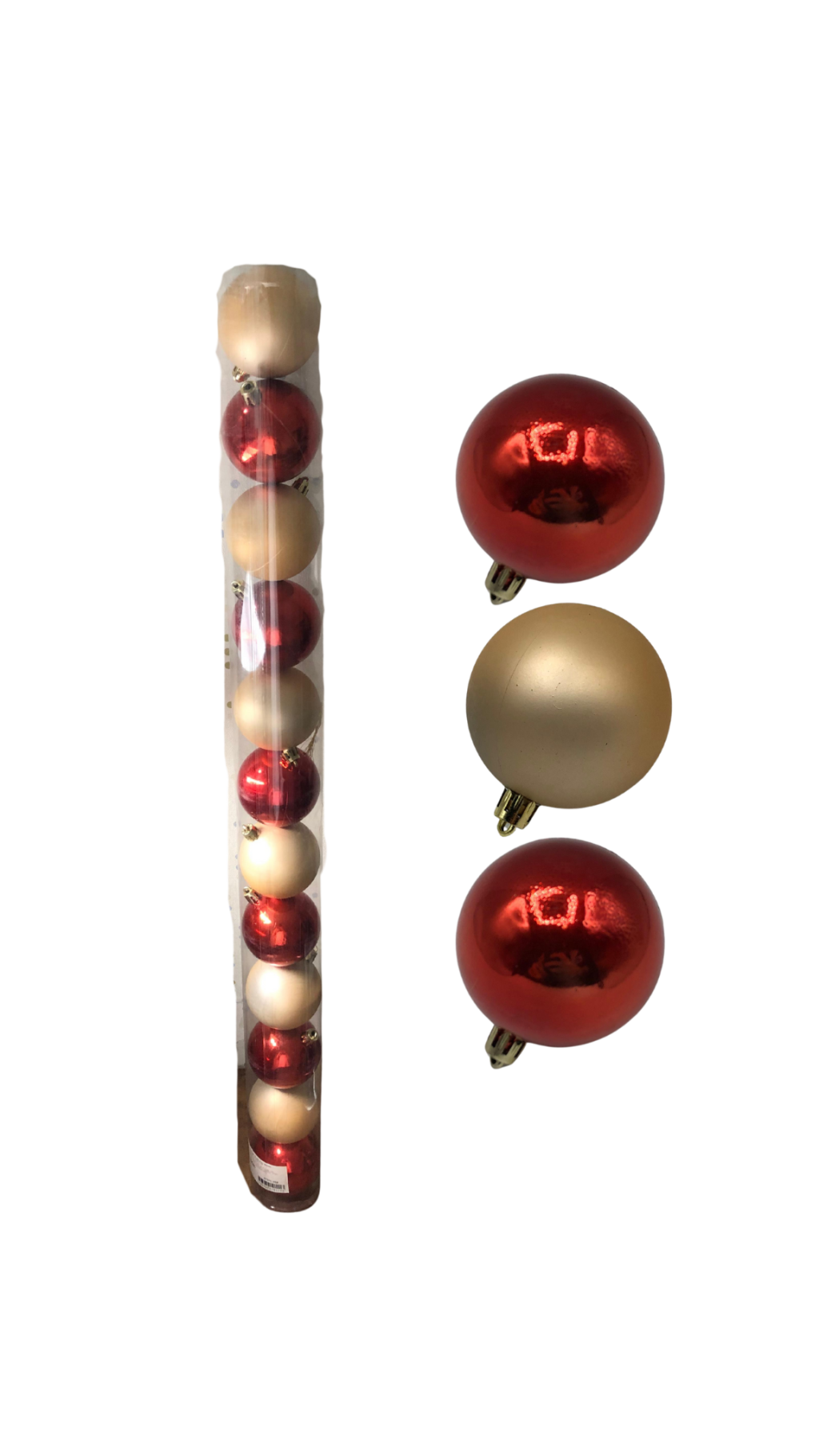 BOLA NATAL EM TUBO MISTA PEROLADA C/12 UND 6CM COLORIDO
