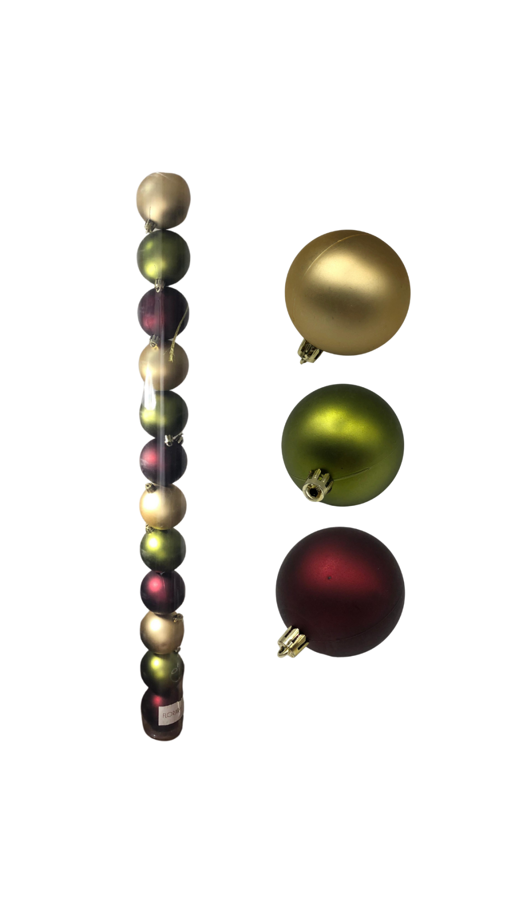 BOLA NATAL EM TUBO FOSCA C/12 UND 6CM COLORIDO