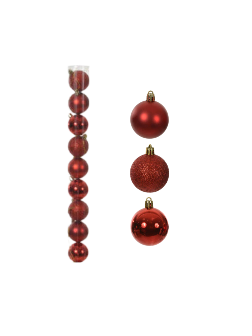 BOLA MISTO TUBO C/9 UND 6CM VERMELHO